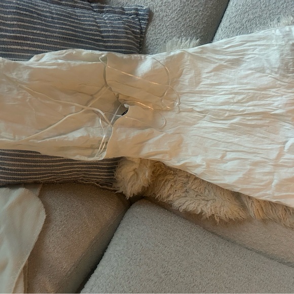 Zara white linen short dress size M - Picture 3 of 3